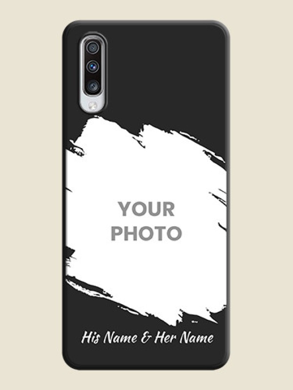 Custom Grunge Brush Strokes - Photo on Space Black Soft Matte Back Cover - Galaxy A70 - alternate view