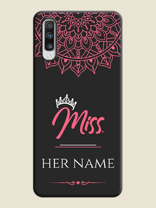 Custom Mrs Name with Floral Design on Space Black Personalized Soft Matte Phone Covers - Galaxy A70 - alternate view