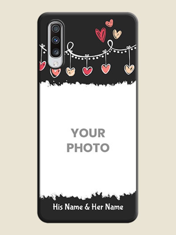 Custom Pink Love Hangings with Name on Space Black Custom Soft Matte Phone Cases - Galaxy A70S - alternate view