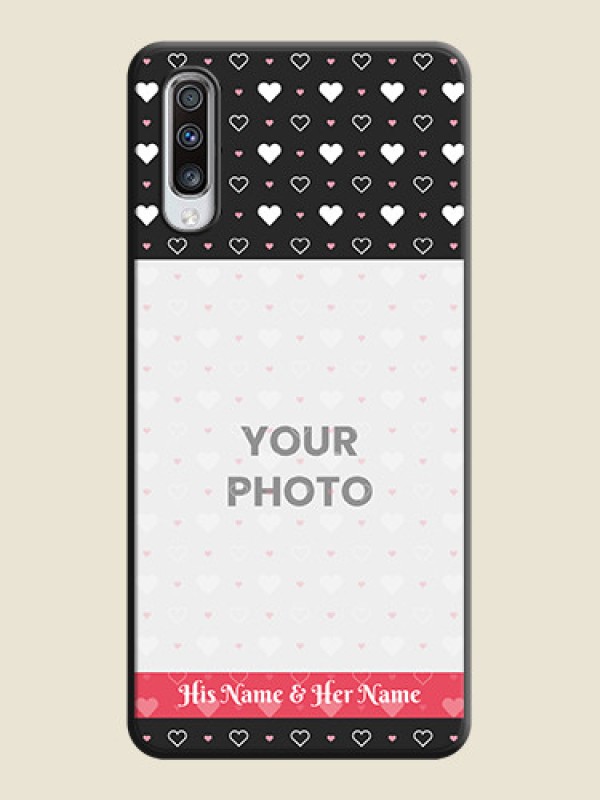 Custom White Color Love Symbols with Text Design - Photo on Space Black Soft Matte Phone Cover - Galaxy A70S - alternate view