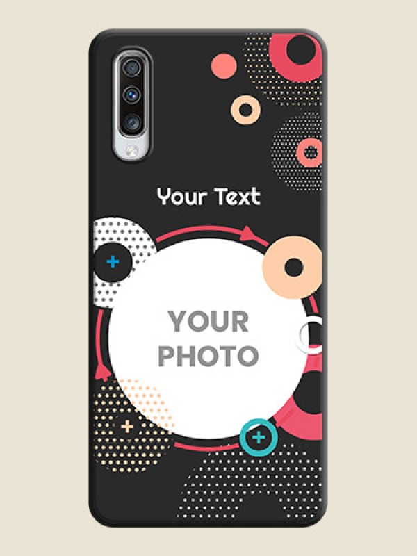 Custom Multicoloured Round Image on Personalised Space Black Soft Matte Cases - Galaxy A70S - alternate view
