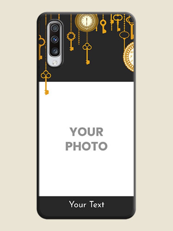 Custom Decorative Design with Text on Space Black Custom Soft Matte Back Cover - Galaxy A70S - alternate view