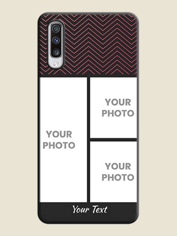 Custom Wave Pattern with 3 Image Holder on Space Black Custom Soft Matte Back Cover - Galaxy A70S - alternate view