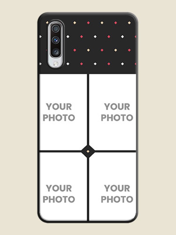 Custom Multicolor Dotted Pattern with 4 Image Holder on Space Black Custom Soft Matte Phone Cases - Galaxy A70S - alternate view