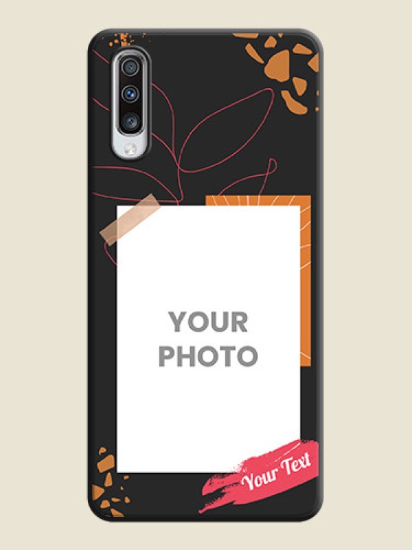 Custom Orange Photo Frame on Space Black Custom Soft Matte Phone Back Cover - Galaxy A70S - alternate view