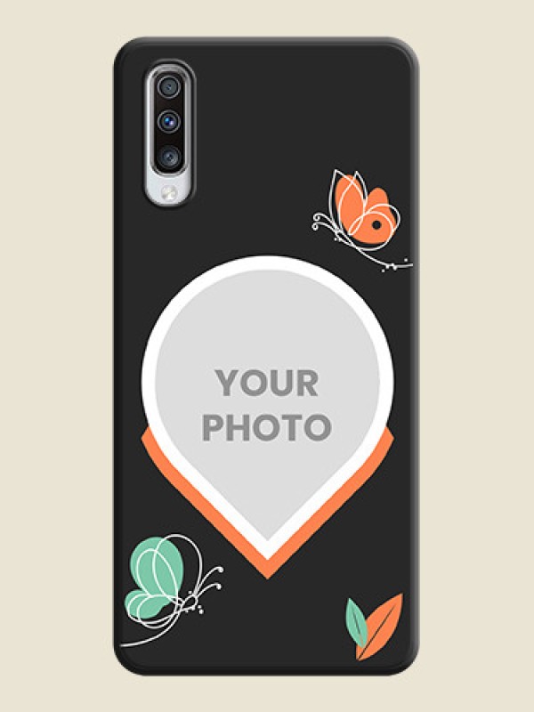 Custom Upload Pic With Simple Butterly Design On Space Black Personalized Soft Matte Phone Covers -Samsung Galaxy A70S - alternate view