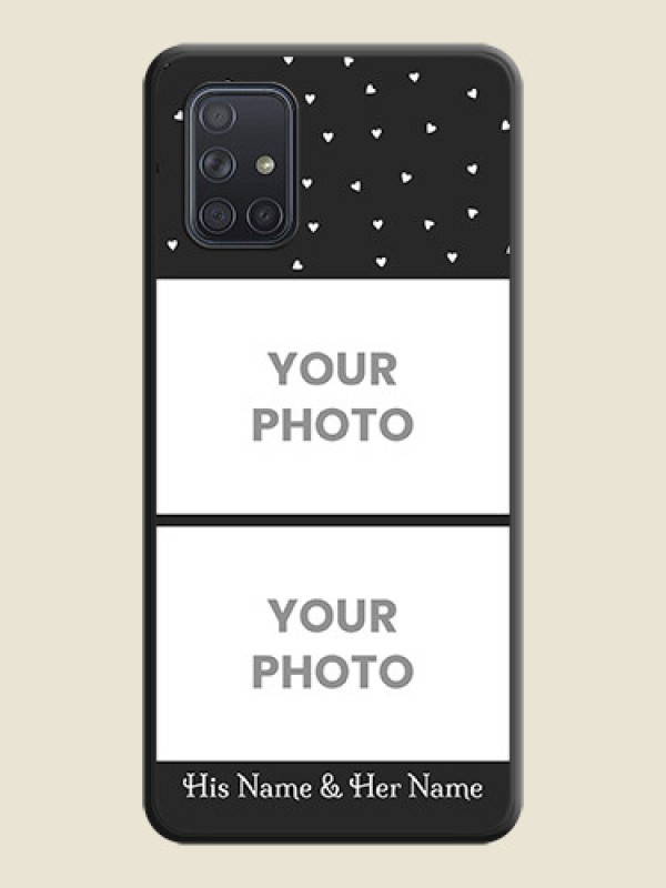 Custom Miniature Love Symbols with Name on Space Black Custom Soft Matte Back Cover - Galaxy A71 - alternate view