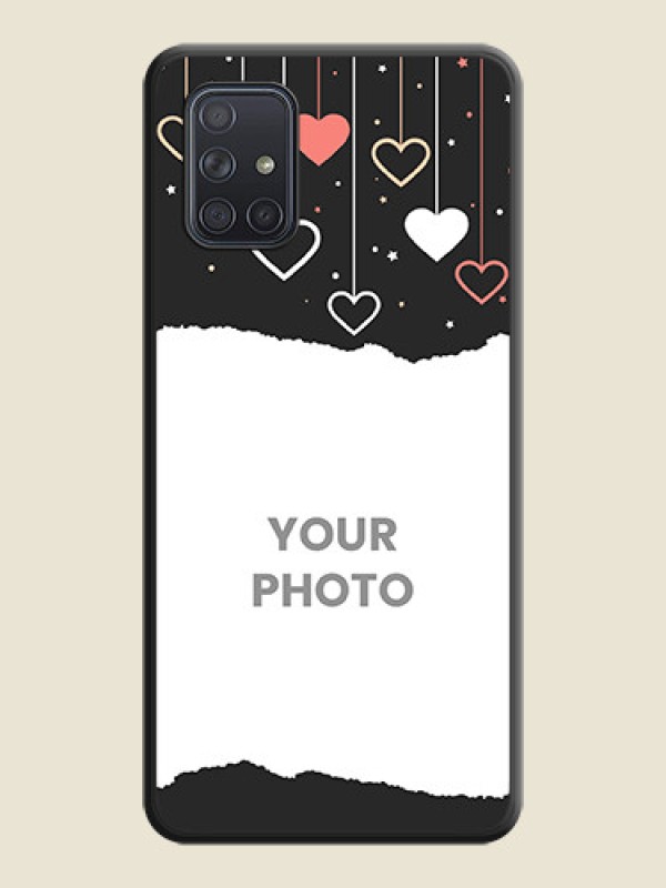 Custom Love Hangings with Splash Wave Picture on Space Black Custom Soft Matte Phone Back Cover - Galaxy A71 - alternate view
