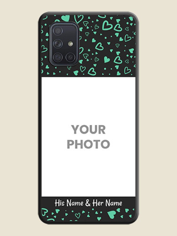 Custom Sea Green Indefinite Love Pattern on Photo on Space Black Soft Matte Mobile Cover - Galaxy A71 - alternate view