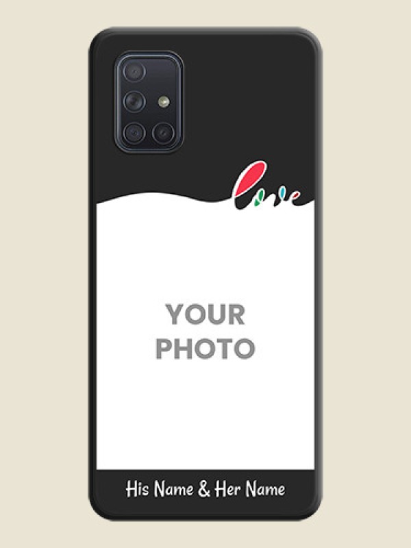 Custom Fall in Love Pattern with Picture on Photo on Space Black Soft Matte Mobile Case - Galaxy A71 - alternate view
