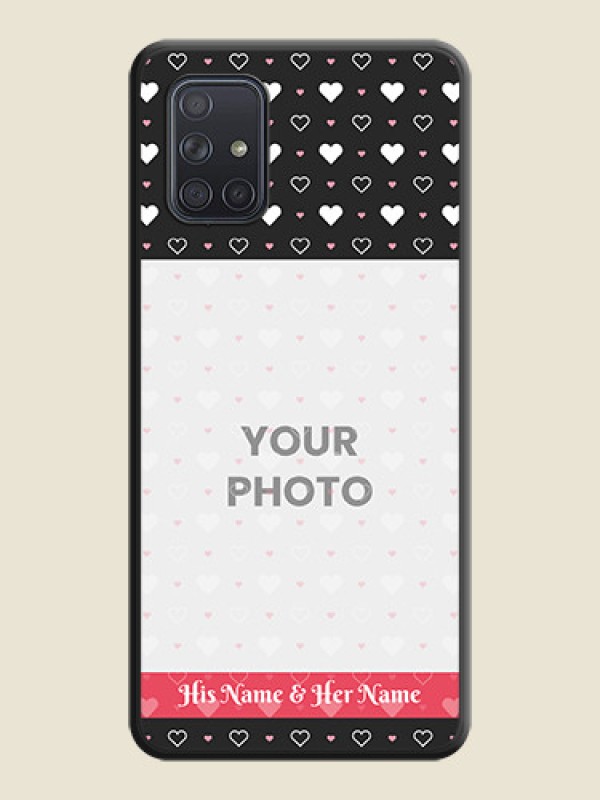 Custom White Color Love Symbols with Text Design on Photo on Space Black Soft Matte Phone Cover - Galaxy A71 - alternate view