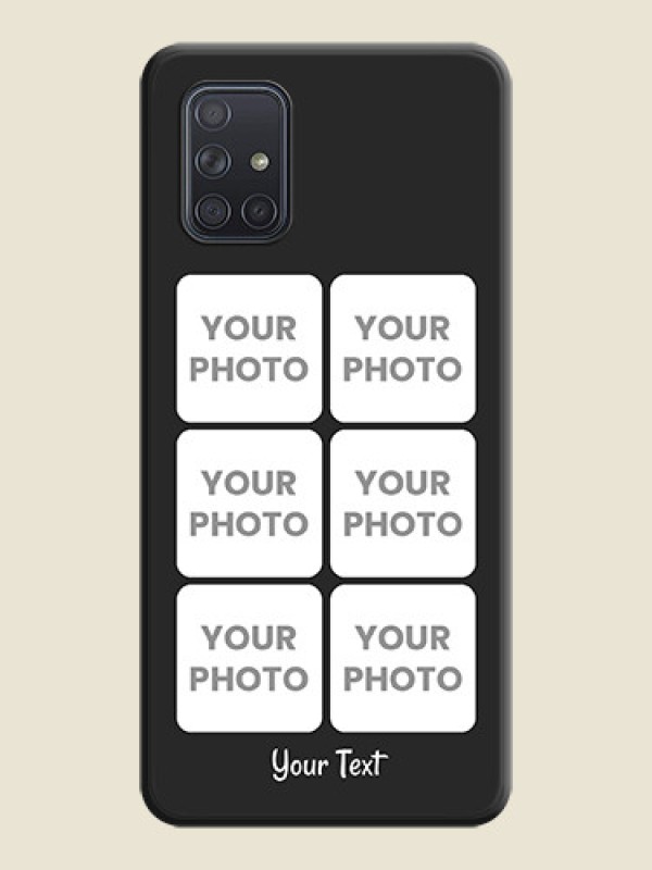 Custom Floral Art with 6 Image Holder on Photo on Space Black Soft Matte Mobile Case - Galaxy A71 - alternate view