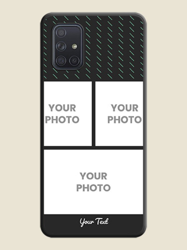 Custom Cross Dotted Pattern with 2 Image Holder  on Personalised Space Black Soft Matte Cases - Galaxy A71 - alternate view
