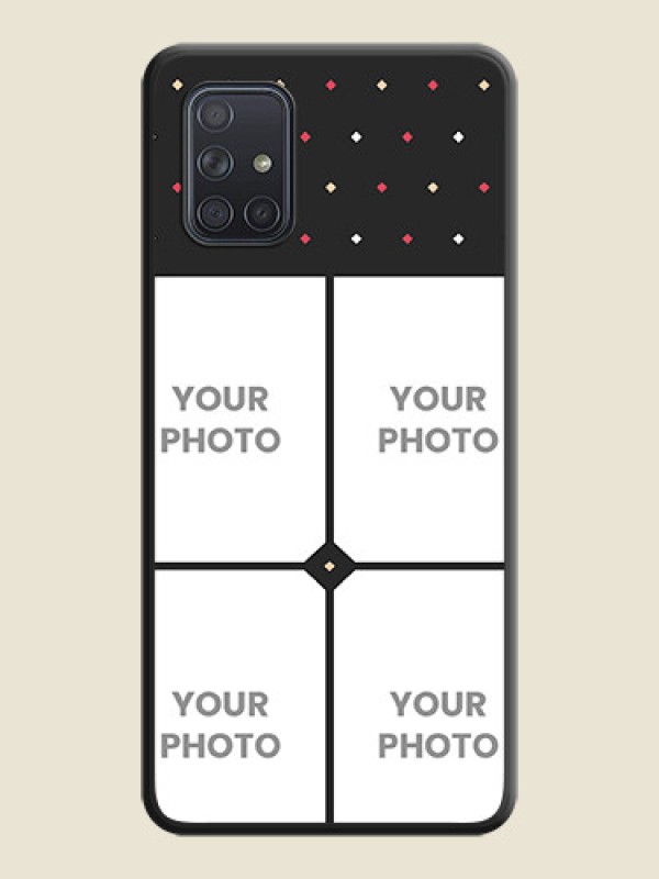 Custom Multicolor Dotted Pattern with 4 Image Holder on Space Black Custom Soft Matte Phone Cases - Galaxy A71 - alternate view