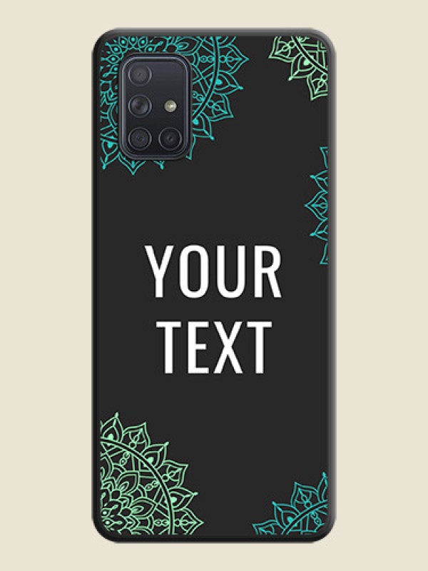 Custom Your Name with Floral Design on Space Black Custom Soft Matte Back Cover - Galaxy A71 - alternate view