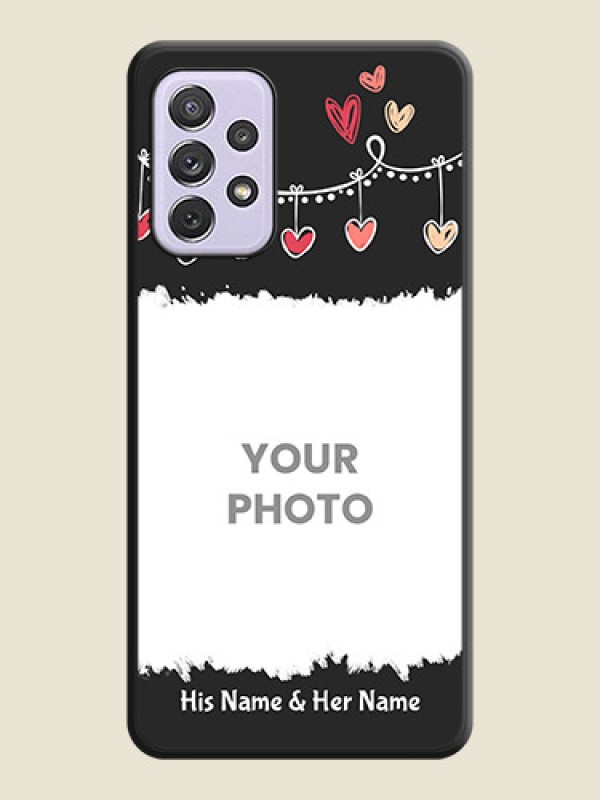 Custom Pink Love Hangings with Name on Space Black Custom Soft Matte Phone Cases - Galaxy A72 - alternate view