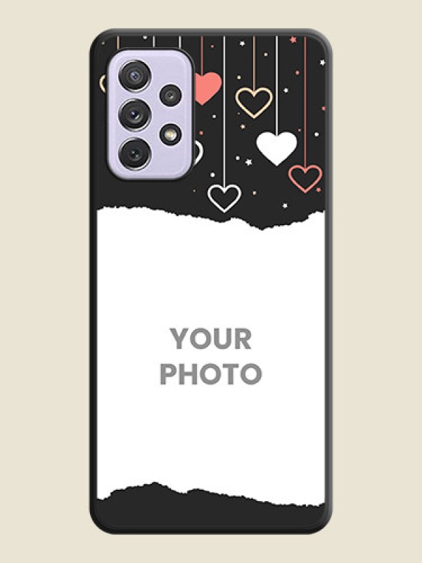 Custom Love Hangings with Splash Wave Picture on Space Black Custom Soft Matte Phone Back Cover - Galaxy A72 - alternate view