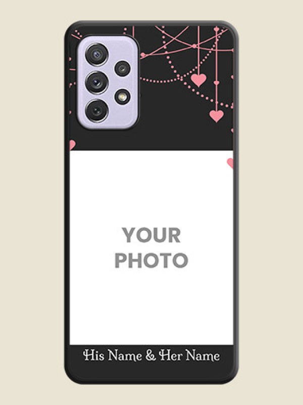Custom Pink Love Hangings with Text on Space Black Custom Soft Matte Back Cover - Galaxy A72 - alternate view