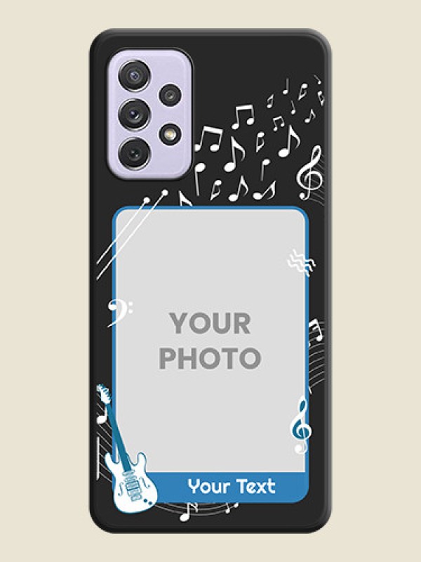 Custom Musical Theme Design with Text on Photo on Space Black Soft Matte Mobile Case - Galaxy A72 - alternate view