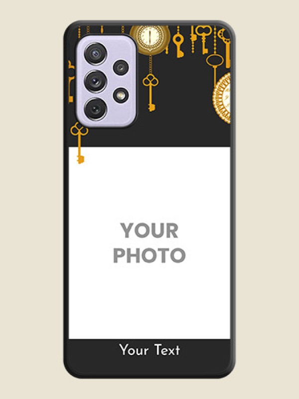 Custom Decorative Design with Text on Space Black Custom Soft Matte Back Cover - Galaxy A72 - alternate view