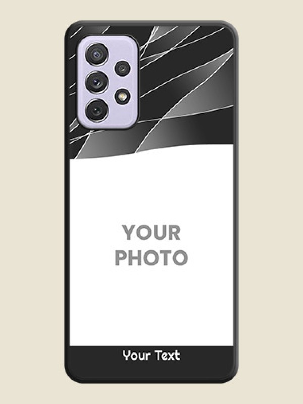 Custom Mixed Wave Lines on Photo on Space Black Soft Matte Mobile Cover - Galaxy A72 - alternate view