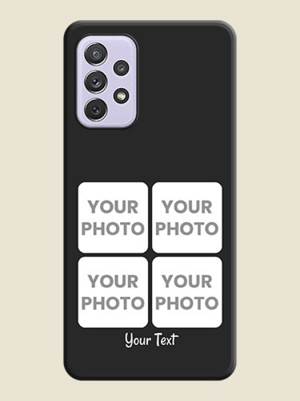 Custom Floral Art with 6 Image Holder on Photo on Space Black Soft Matte Mobile Case - Galaxy A72 - alternate view