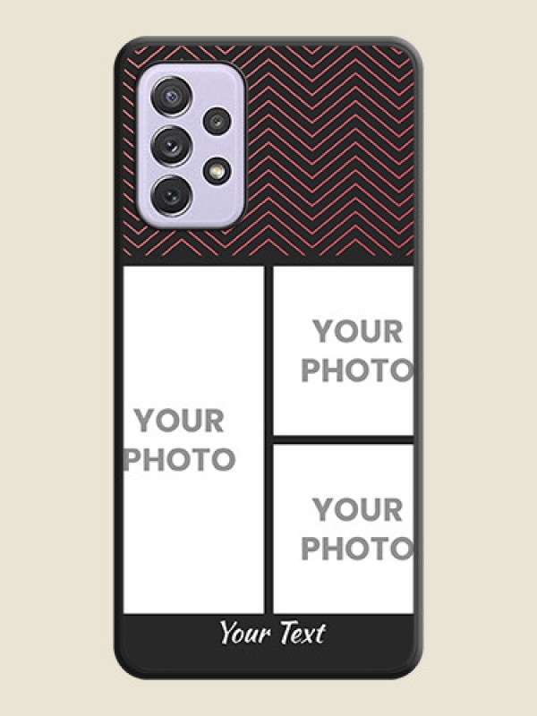 Custom Wave Pattern with 3 Image Holder on Space Black Custom Soft Matte Back Cover - Galaxy A72 - alternate view