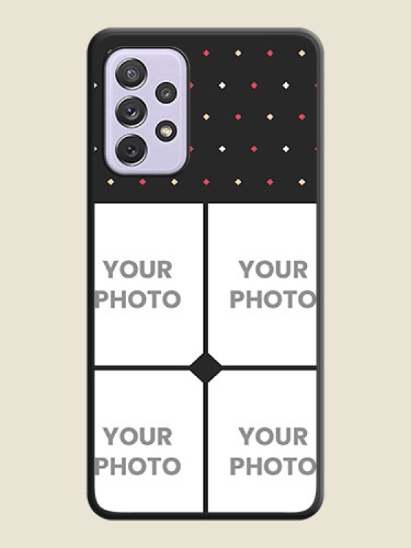 Custom Multicolor Dotted Pattern with 4 Image Holder on Space Black Custom Soft Matte Phone Cases - Galaxy A72 - alternate view