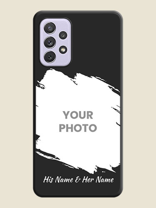 Custom Grunge Brush Strokes on Photo on Space Black Soft Matte Back Cover - Galaxy A72 - alternate view