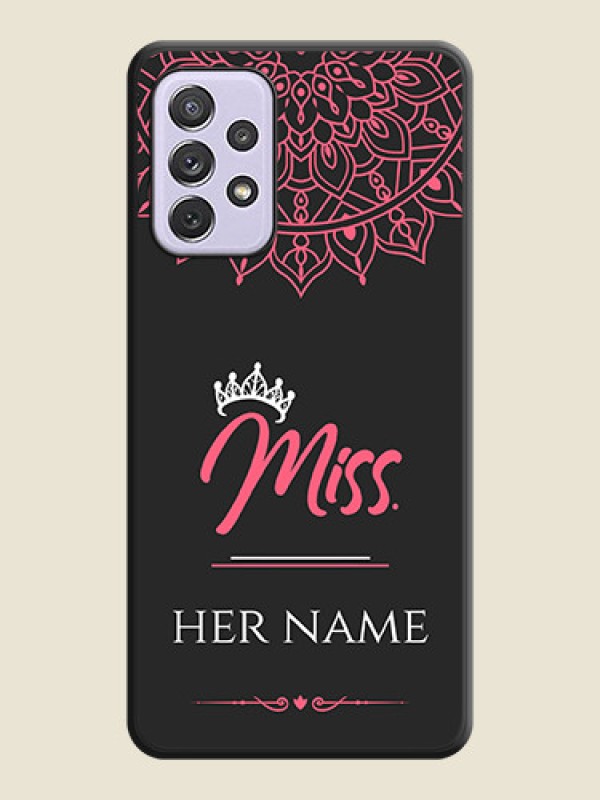 Custom Mrs Name with Floral Design on Space Black Personalized Soft Matte Phone Covers - Galaxy A72 - alternate view