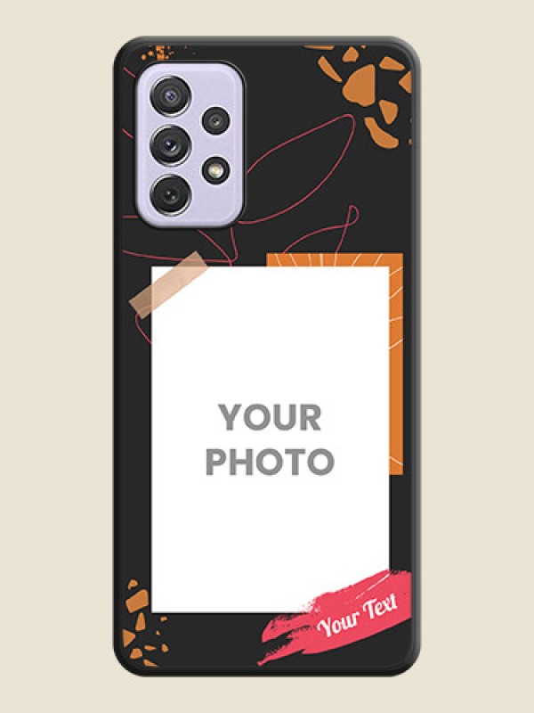 Custom Orange Photo Frame on Space Black Custom Soft Matte Phone Back Cover - Galaxy A72 - alternate view