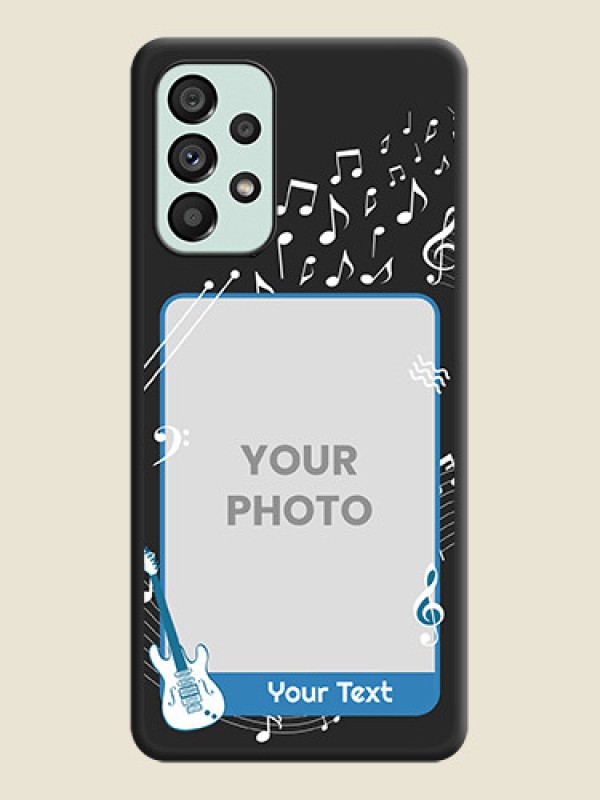 Custom Musical Theme Design with Text on Photo on Space Black Soft Matte Mobile Case - Galaxy A73 5G - alternate view