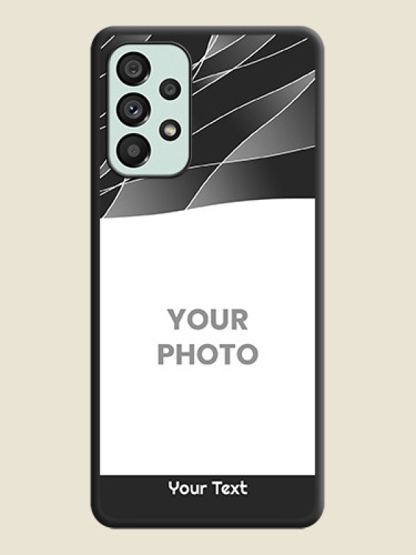 Custom Mixed Wave Lines on Photo on Space Black Soft Matte Mobile Cover - Galaxy A73 5G - alternate view