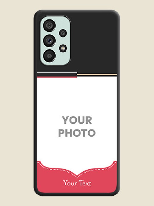 Custom Classic Plain Design with Name on Photo on Space Black Soft Matte Phone Cover - Galaxy A73 5G - alternate view