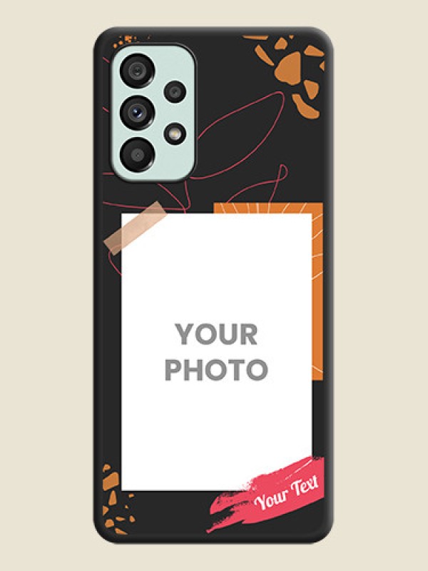 Custom Orange Photo Frame on Space Black Custom Soft Matte Phone Back Cover - Galaxy A73 5G - alternate view