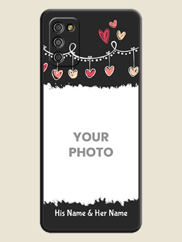 Custom Pink Love Hangings with Name on Space Black Custom Soft Matte Phone Cases - Galaxy F02s - alternate view