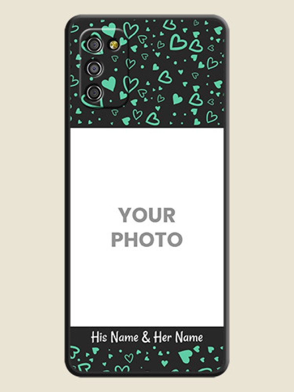 Custom Sea Green Indefinite Love Pattern on Photo on Space Black Soft Matte Mobile Cover - Galaxy F02s - alternate view
