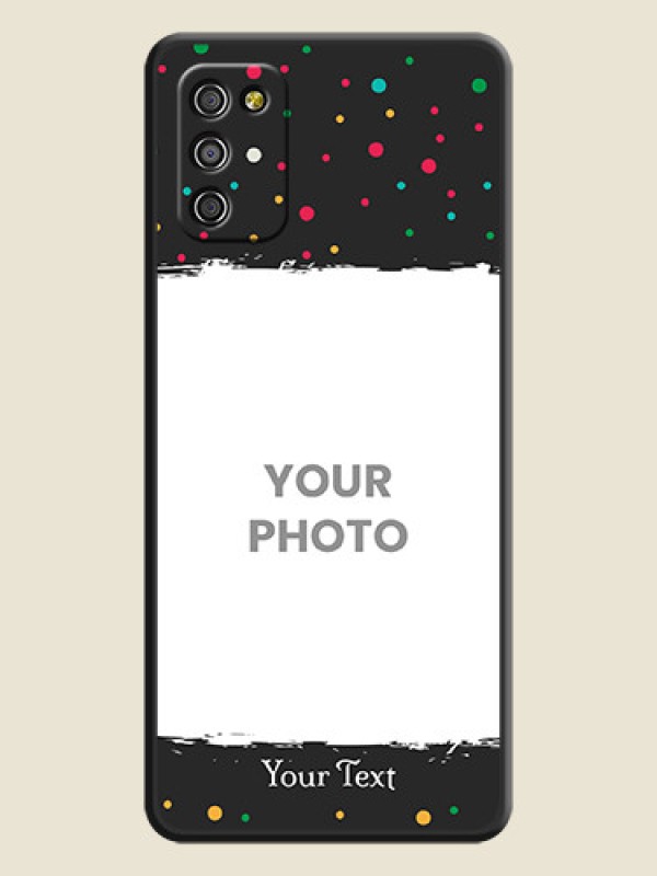 Custom Multicolor Dotted Pattern with Text on Space Black Custom Soft Matte Phone Back Cover - Galaxy F02s - alternate view