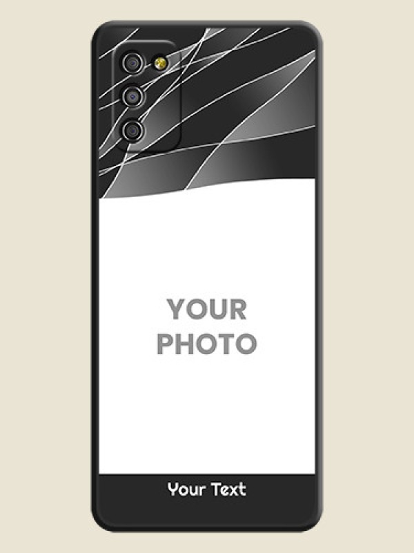 Custom Mixed Wave Lines on Photo on Space Black Soft Matte Mobile Cover - Galaxy F02s - alternate view