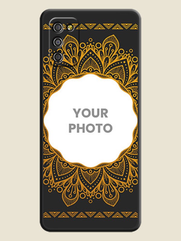 Custom Round Image with Floral Design on Photo on Space Black Soft Matte Mobile Cover - Galaxy F02s - alternate view