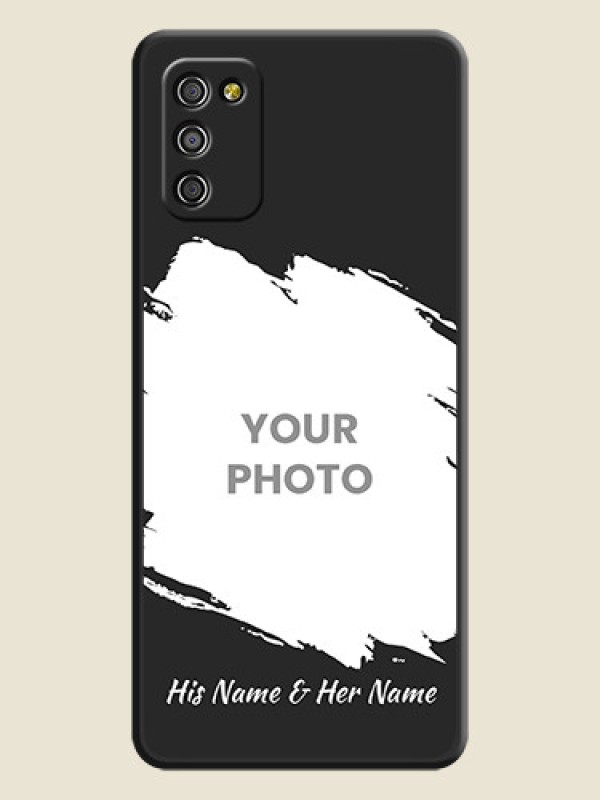 Custom Grunge Brush Strokes on Photo on Space Black Soft Matte Back Cover - Galaxy F02s - alternate view