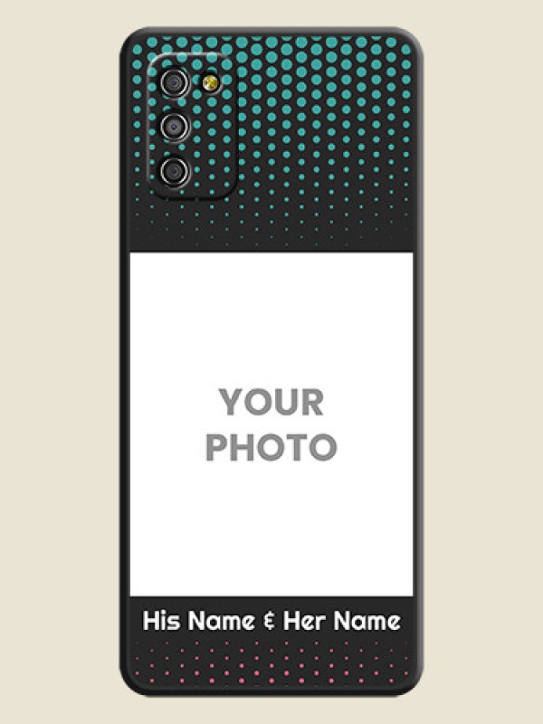 Custom Faded Dots with Grunge Photo Frame and Text on Space Black Custom Soft Matte Phone Cases - Galaxy F02s - alternate view