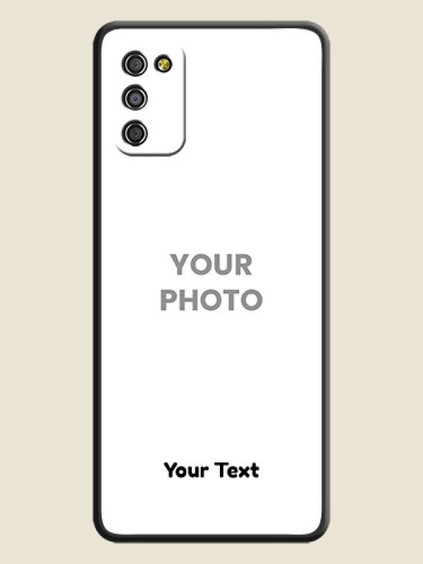 Custom Full Single Pic Upload With Text On Space Black Personalized Soft Matte Phone Covers -Samsung Galaxy F02S - alternate view