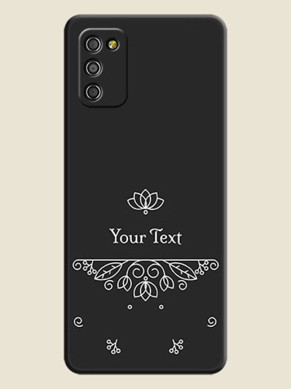 Custom Lotus Garden Custom Text On Space Black Personalized Soft Matte Phone Covers -Samsung Galaxy F02S - alternate view