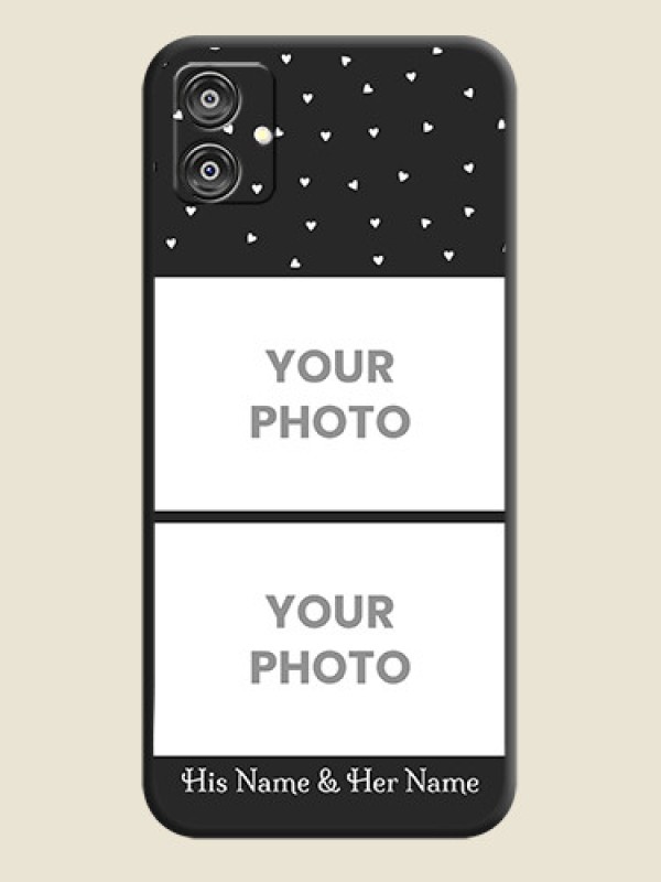 Custom Miniature Love Symbols with Name on Space Black Custom Soft Matte Back Cover - Galaxy F04 - alternate view