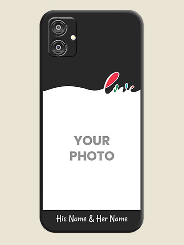 Custom Fall in Love Pattern with Picture - Photo on Space Black Soft Matte Mobile Case - Galaxy F04 - alternate view