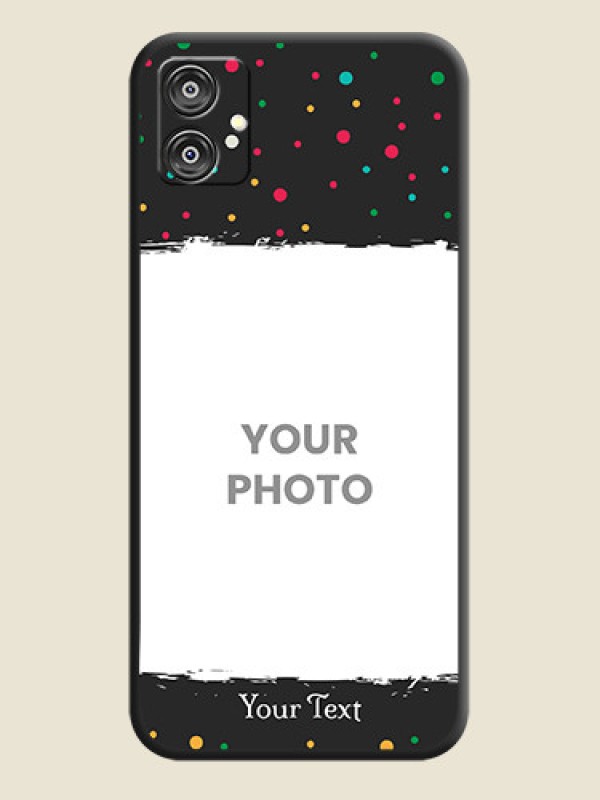 Custom Multicolor Dotted Pattern with Text on Space Black Custom Soft Matte Phone Back Cover - Galaxy F04 - alternate view