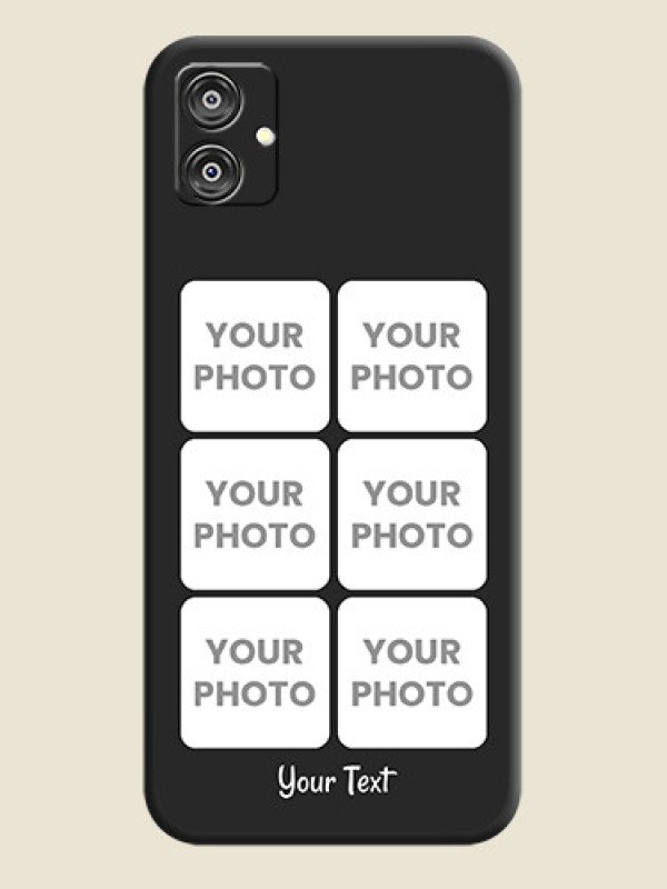 Custom Floral Art with 6 Image Holder - Photo on Space Black Soft Matte Mobile Case - Galaxy F04 - alternate view