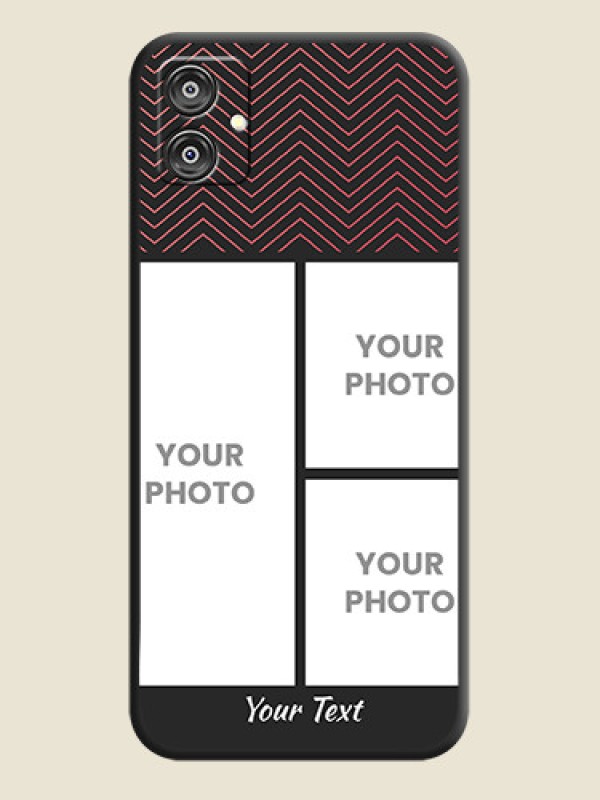 Custom Wave Pattern with 3 Image Holder on Space Black Custom Soft Matte Back Cover - Galaxy F04 - alternate view