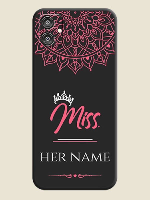 Custom Mrs Name with Floral Design on Space Black Personalized Soft Matte Phone Covers - Galaxy F04 - alternate view